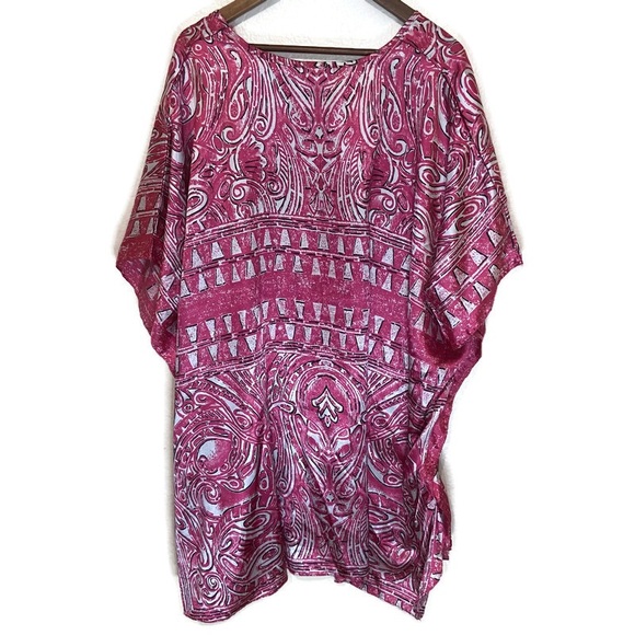 Winlar women’s caftan one size pink white black - Picture 1 of 4
